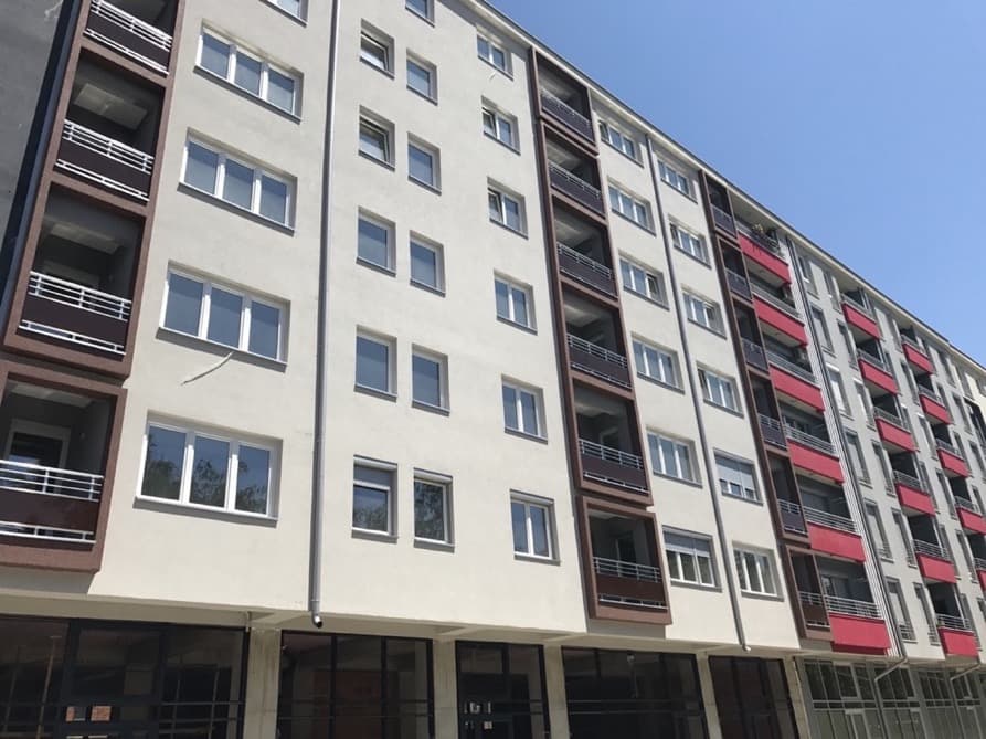 PSB Office, mixed-use building with ground-floor retail in Tetovo